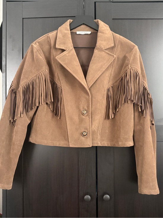 12th Tribe Jackets & Blazers - 12th TRIBE Faux Suede Cropped Jacket